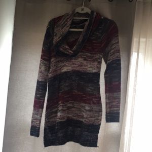 multi colored cowl neck sweater
